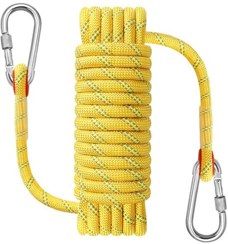 NorthPada Corda marina da 10 mm x 3 m per barca, pesca, rafting, campeggio, escursionismo, caccia, ormeggio, nuoto, ancoraggio, salvataggio, pratica dei nodi con gancio giallo
