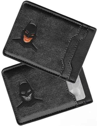 Cartera de cuero Homgo con tarjetero de murciélago para hombres y mujeres - Tarjetero con corte de ojos de superhéroe para padre, esposo, amigo - Perfecto para cumpleaños y Navidad (1 unidad)