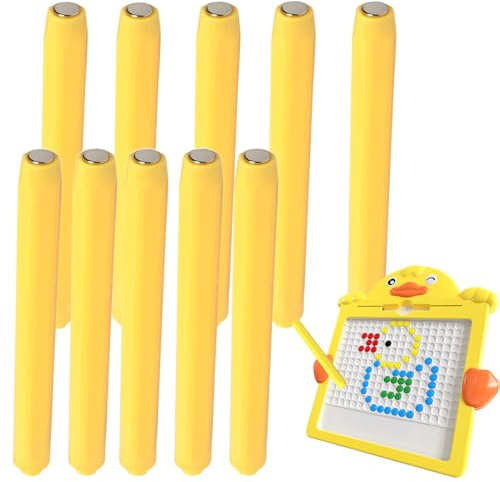 Magnapad Lot de 10 stylos à dessin magnétiques de rechange, planche en acier durable, design compact | Gadget d'apprentissage interactif pour, étudiants, maison, école, salle de