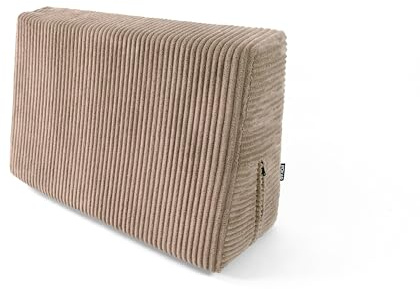 POKAR Cuscino per Pallet 60x40 cm | Schienale Laterale per Bancali da Esterno in Velluto a Coste Corduroy | Sfoderabile e Lavabile | Cuscino d'angolo per Divano da Giardino | Oeko-Tex | Beige