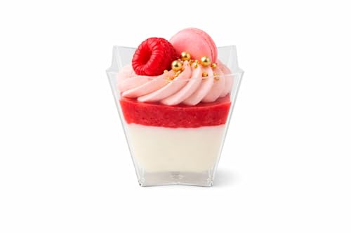 Majillux 50 Vasitos Cuadrados Transparentes de 100 ml para Postres