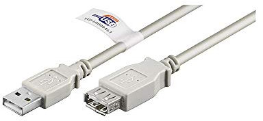 Goobay 68915 Cavo Prolunga USB Tipo A 2.0 ad Alta Velocità con Certificazione USB, Grigio, 3 m Lunghezza del Cavo