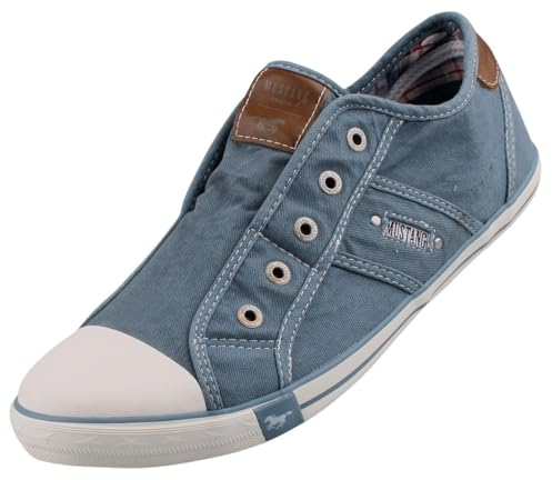 MUSTANG Damen Canvas Sneaker Graublau, Schuhgröße:EUR 41
