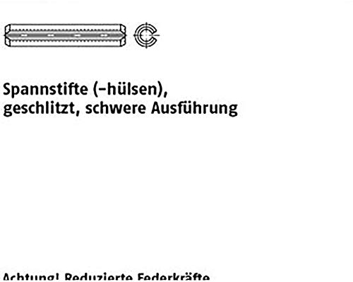 Spannstifte ISO 8752 1.4310 3,5 x 20 rostfrei VE=S 100 Stück