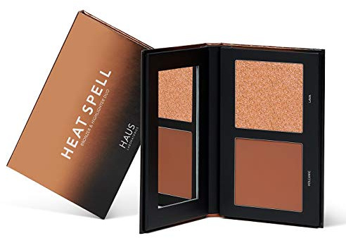Haus Laboratories by Lady Gaga, HEAT SPELL BRONZER y HIGHLIGHTER DUO, Bronceador mate en polvo e iluminador disponibles en varias paletas, brillo difuminable, vegano, no testado en animales, 0.38 oz