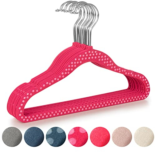 Laleni Grucce Bambini 30 Pz in Velluto - Neonato Salvaspazio, Rotanti a 360°, Antiscivolo, Rosa a Pois