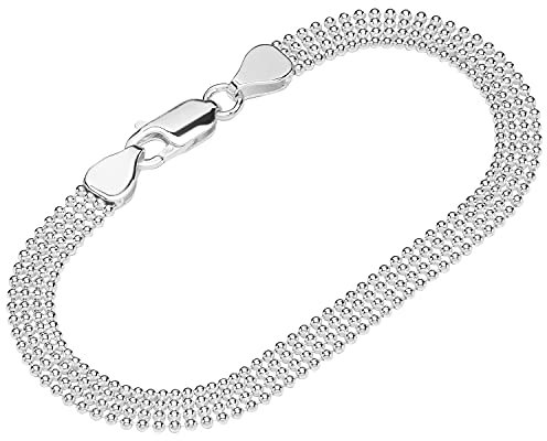 NKlaus bracelet 925 argent sterling 19cm chaîne à boules multi-rangs dames chaîne de bras exquis 12185