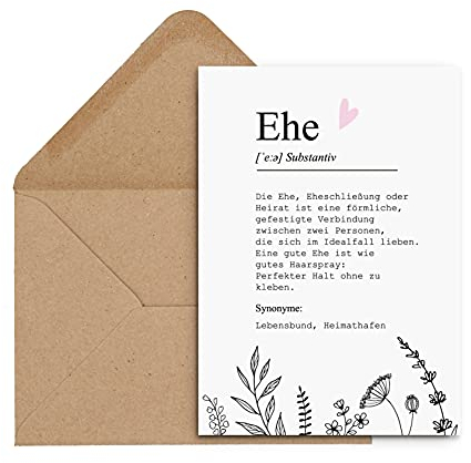 Nastami Glückwunschkarte Hochzeit EHE Definition Karte Hochzeit Grußkarte Hochzeit Geschenk