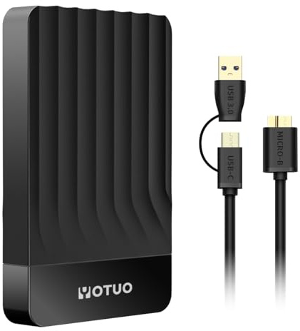 YOTUO Portable External Hard Drive Storage Expansion Mobile HDD USB 3.0 for PC, Mac, Desktop, Laptop, PS4, PS5, Xbox One X/S, Xbox 360, Xbox Series X/S, Office & Game (Black, 500GB)