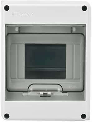 Scatola di Distribuzione a Parete, Cassetta Quadro Elettrico per Esterno 5 Moduli, 93x120x160 mm, IP65, Impermeabile, DIN Ferroviario di Distribuzione a Parete, Scatola dei Fusibili per Elettricità