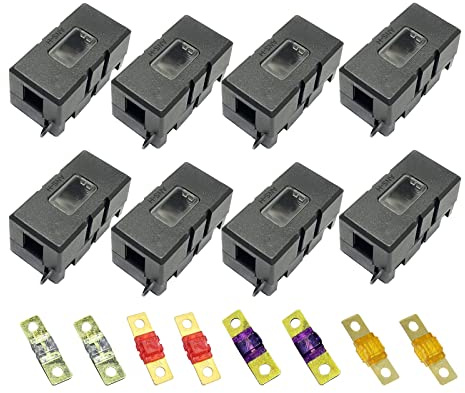 CDIYTOOL 8Pcs Midi Fuse Holder, 40A-100A Amp, Black, Chassis Mount