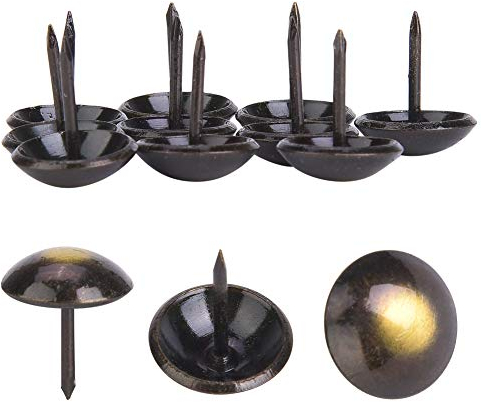 100 Piezas Tachuelas para Tapicería, Clavos para Tapicería Vintage Tachuelas Decorativas para Muebles Antiguos Juego de Surtido de Alfileres para Muebles Tapizados de Bricolaje (16×20 mm)