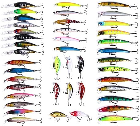 43-pack fiskedrag wobbler, Minnow mixed