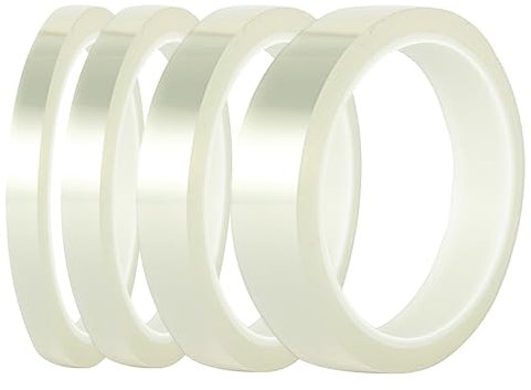 memofynd 4 Piezas Cinta Resistente al Calor Cinta de Alta Temperatura Cinta Calefactora Cinta Aislante Resistente al Calor Cinta de Transferencia de Calor Transparente Cinta de Rollo Térmico