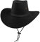 keland Filz Cowboyhut Cowboy Hut Cowgirl Hut Westernhut für Erwachsene Frauen Männer (Schwarz)