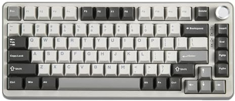 YUNZII B75 PRO 75% Wireless Mechanical Keyboard (Grey,Blue Grey Switch)