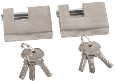 Candado resistente, 2 unidades, rectangular, impermeable, antióxido, monobloque con 6 llaves, cerradura protectora de alta seguridad para puerta de garaje.