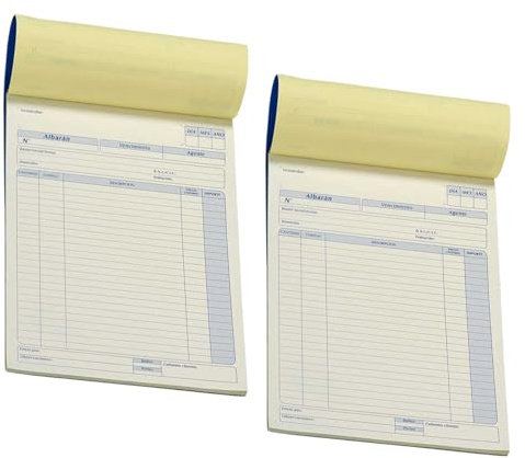 ANDINUS Pack de 2 Talonarios de Albaranes Autocopiativos | 50 Hojas Duplicadas | A4 (21 x 28,5 cm) | Copia sin Carbón | Formato Profesional