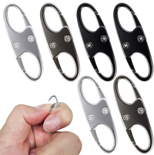 Lot de 6 mousquetons antivol pour fermetures à glissière, petits fermoirs à fermeture éclair, mousquetons à double ouverture, mini mousquetons en S, pour le camping, les voyages et les activités en