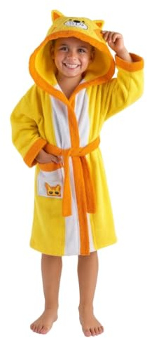 Top Towel - Peignoir Enfant Garçon et Fille Tigre en Coton 100% | Éponge Douce et Absorbante Certifiée OEKO-TEX® 450 g/m² | Avec Capuche, Poches et Ceinture – Idéal pour Bain ou Piscine – 4 Ans