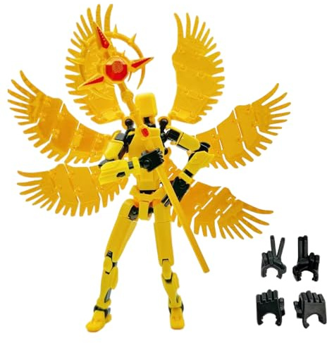 WANGHONGGOGO Figura de acción T13, Figura de acción Impresa en 3D, Adornos móvil con múltiples articulaciones, Modelo de Robot Hecho a Mano colección de Adornos de Escritorio diseño Creativo (Oro)