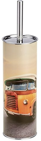 WENKO 21600100 WC-Garnitur Vintage Bus - WC-Bürstenhalter, Stahl, 9.5 x 37.5 x 9.5 cm, Mehrfarbig