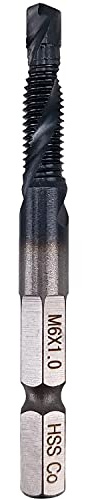 Hymnorq M35 Cobalt Drill & Tap Bit, TiAlN Coated, M6x1.0mm, 1/4 Hex Shank