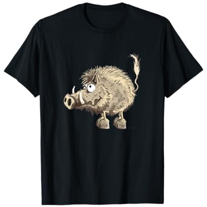 Drolliges Wildschwein Cartoon Wildtier Tiermotiv Jagd Fun T-Shirt
