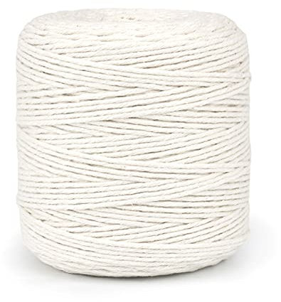 Premium Undyed Macrame Cord, 300 m / 984 ft of 2 mm Thick Natural Cotton Thread Yarn Macrame Rope for Wall Hangings, Plant Hangers, DIY Crafts, Home Decorations, Gift Wrapping (Reel)