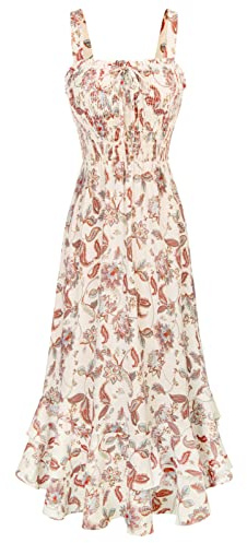 GRACE KARIN Vestido Plisado Tirantes Finos Floral Sin Mangas con Estampado Floral hasta El Tobillo para Mujer