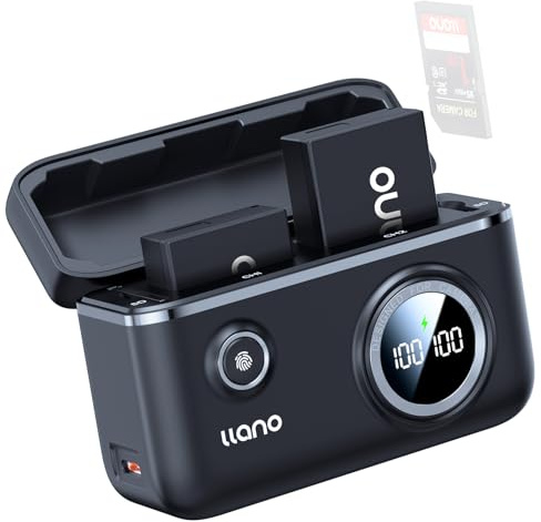 llano 2 Pack LP-E17 Batteries and 18W Fast Dual Battery Charger,Compatible With Canon EOS R100 RP R10, Rebel T8i, T7i, T6i, T6s, SL2, SL3, EOS M3, M5, M6, Smart Digital Display,Magnetic Snap Cover