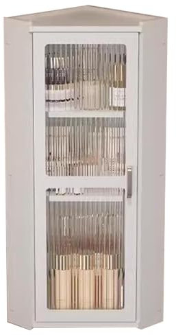 Scaffale portaoggetti multistrato per bagno, cosmetici, montaggio a parete, armadio angolare da cucina con ripiano sospeso (70 x 25 x 25 cm)