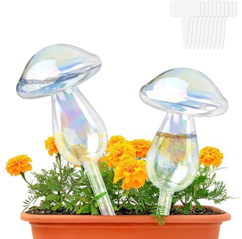 HGRGHH 2 Piezas Globos de Riego para Plantas, Bolas de Riego de Plantas en Forma de Seta, Dispositivo Automáticos de Riego, Bolas de Riego para Macetas para Plantas de Interior/Exterior/Balcones