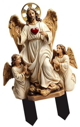 Sharplace Figurine religieuse piquet de jardin 2D en acrylique, décoration artistique pour jardin, plaque décorative pour plantes en pot, cour, Figure de Jésus