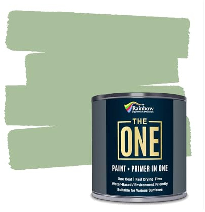 The ONE All-In-One Paint & Primer - Light Green Gloss, 2.5 L | Multi-Surface 1 Coat Formula | Easy Indoor & Outdoor Decorating for Home & Garden Wall, Floors, Furniture | Durable, Water-Based, Low VOC