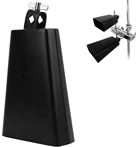 SEAFRONT 7 Inch Black Metal Cowbell, Järnkonstruktion, Unikt Slaginstrument för Musiker och Band (7 tum)