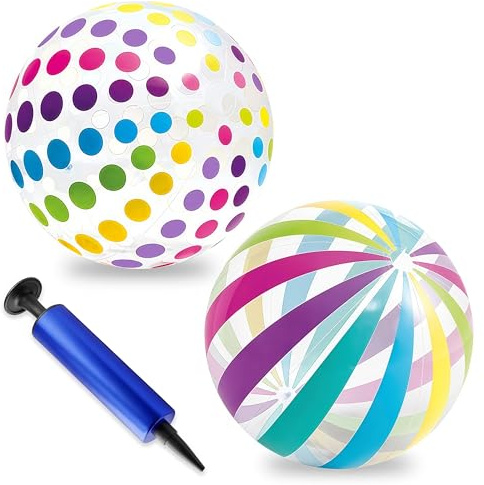2 pcs Palloni Gonfiabili per l'Acqua, 40cm Palloni da Spiaggia Gonfiabili, Pallone da Spiaggia Gonfiabile, Pallone da Nuoto Estivo, Pallone Gonfiabile, per Bambini Adulti Giochi