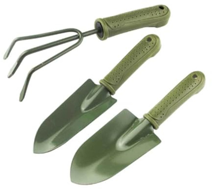 QUXVUIS Juego de rastrillo de Palas 3 uds., Pala Tierra práctica, Mango Tierra para excavar, Herramientas jardinería, Cultivo Flores, Vegetales, Suministros jardín