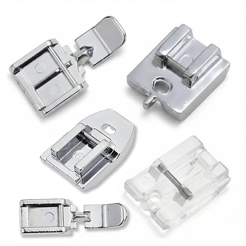 5 Pcs Sewing Machine Feet,Sewing Machine Foot With Includes Walking and Invisible Zipper Feet,Durable Multifunctional Zipper Foot for Sewings Machines,for Fits Most Shank Sewings Machines Use