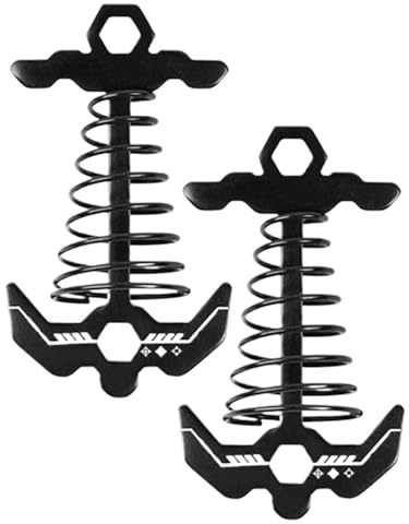Decking Tie Down Anchors - 3 Inch Anchors | Aluminum Stakes - Guyline Cable Adjuster Set Windproof Durable Tent Safety Hardware for Tents for a, Xuan Anchor, Consulte la descripción, See description