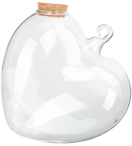 INOOMP Vaso in Vetro Trasparente per Decorazioni Paesaggistiche Bottiglia Multifunzione per Origami Stella Contenitore Sospeso con Tappo in Sughero per Messaggi e Dolci Resistente