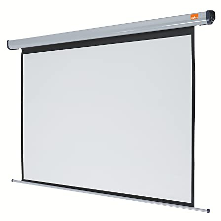 Nobo Schermo Elettrico da Parete / Soffitto per Proiettore, con Superficie Bianca Opaca, Adatto alla Visione di Film e Presentazioni, 1600 mm x 1200mm, 1901971