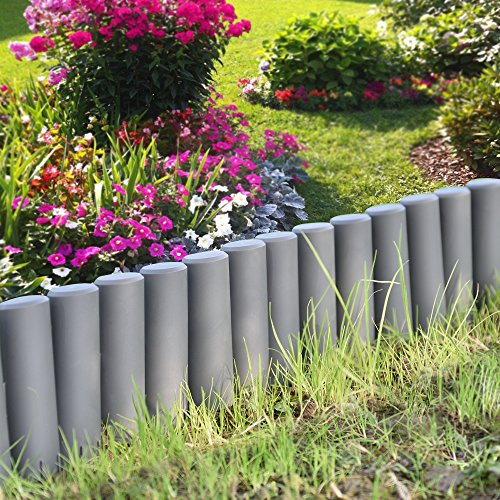 Kit de 20 Palissade Gris foncé avec Longueur 540cm Bordure du carré