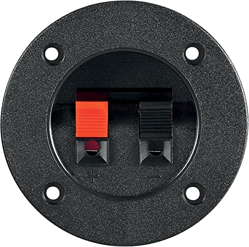 CABLEPELADO Bornes para Altavoz | Terminal para Altavoces | Regleta de Bornes | Conexión por Soldadura | Diametro: 75 mm | ABS | 2 Terminales