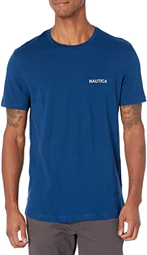 Nautica Men's Short Sleeve Solid Crew Neck T-Shirt, Estate Blue, XXXL