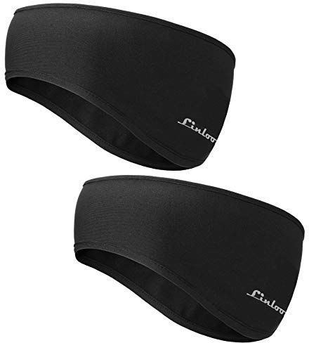 Winter Sport Stirnband für Damen und Herren - Ohrenwärmer Stirnbänder Ohrenschützer Warm Headband for Jogging, Laufen, Wandern, Fahrrad Motorrad Fahren Schwarz 2 Stück Farbe 1