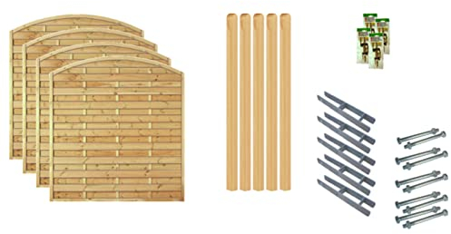 TETZNER & JENTZSCH Zäune Madison 2 I Sichtschutz Zaun 180 x 180cm Graugrün I Gartenzaun aus Holz für den Sichtschutz I Zaun mit Lamellenwand I Gartenzaun Komplettset mit Trennwand für den Windschutz