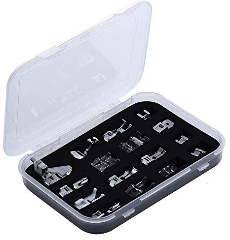 ANCLLO 16 pezzi kit di piedini per macchina da cucire professionali per macchina da cucire accessori per gambo basso, fratello, cantante, janome, vichingo, Toyota, semplicità, Kenmore