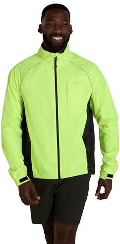 Mountain Warehouse Adrenaline Mens Waterproof Cycling Jacket - Reflective Mens Coat, Breathable Unisex Rain Coat - For Outdoors, Running & Walking Yellow 2XL