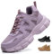 COOU Chaussure de Sécurité Femme Légère et Confortable Basket de Securite Respirante Antidérapante Chaussures de Travail Embout Acier C01 Pourpre/36
